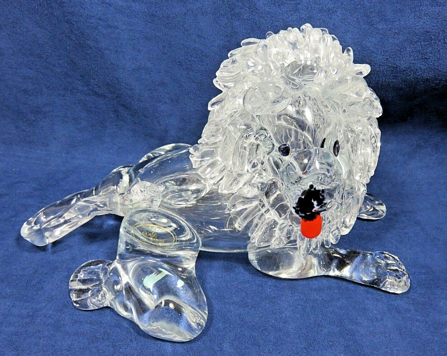Large LION Dog Poodle ~ Czech Bohemian Crystal Glass Figurine