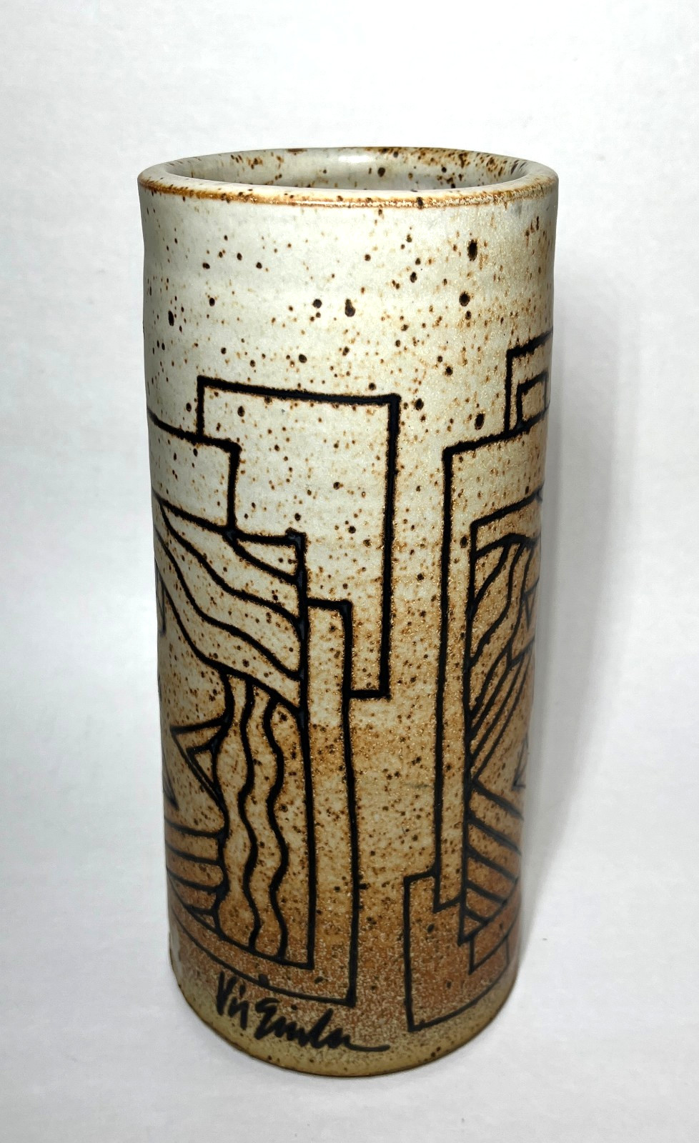 Vintage Rimas VisGirda Contemporary Abstract Art Pottery Stoneware Vase