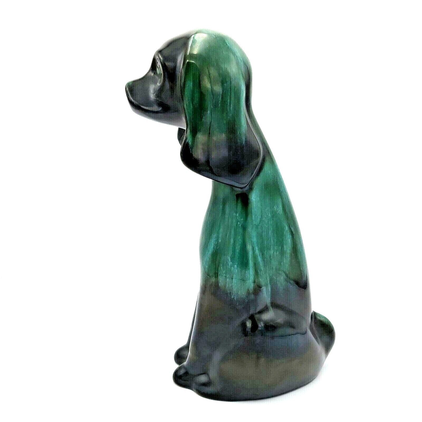 Blue Mountain Pottery Hound Dog 14 inch Tall Canada Drip Glaze Vtg