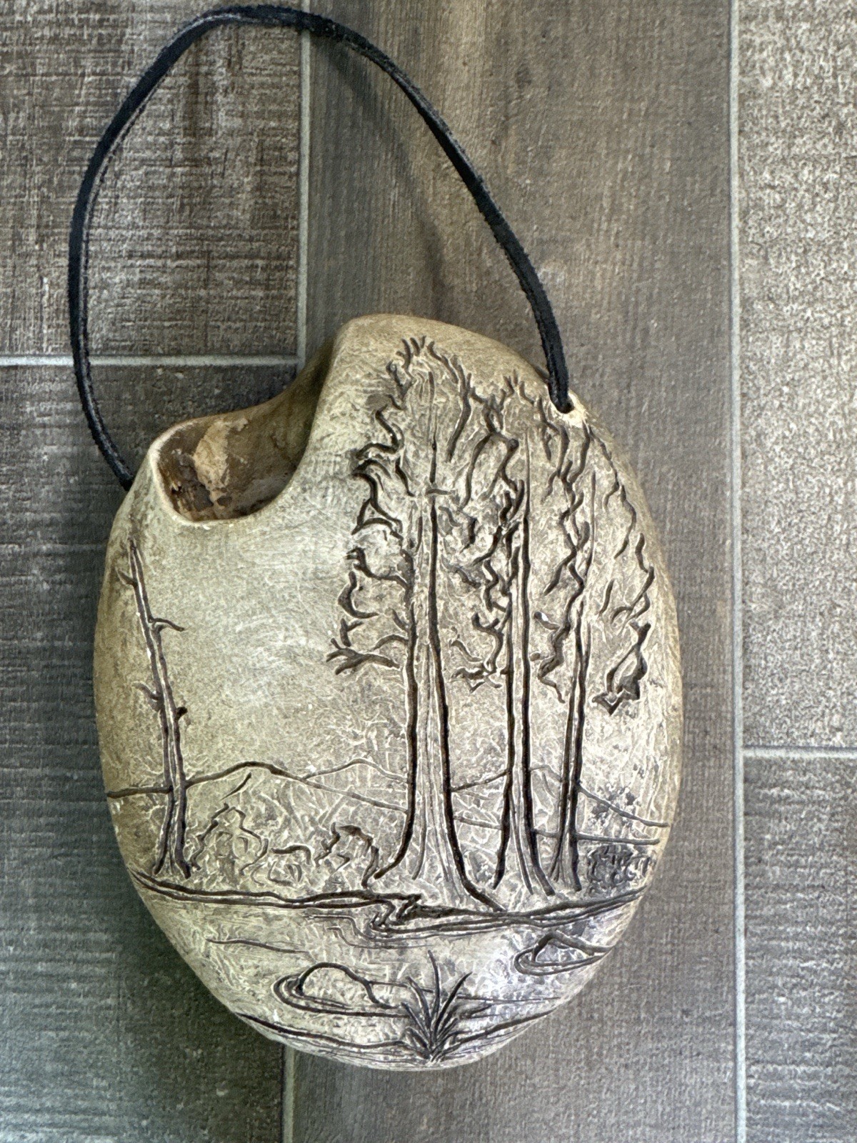 VintageHandmade R. Taylor Ceramic Wall Art Trees Scene Signed 14/310 Pottery 87