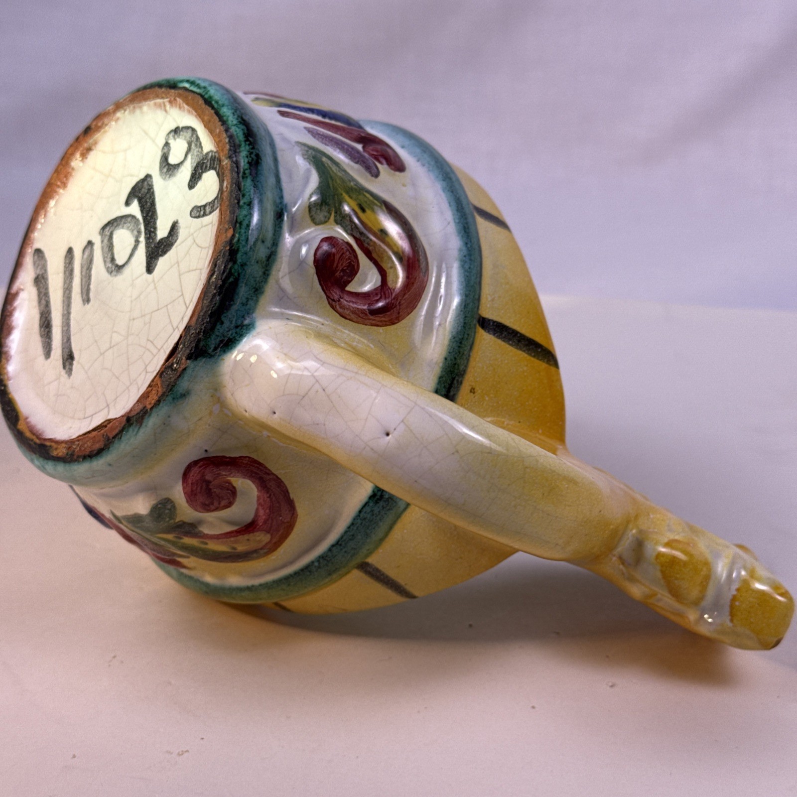 Small Antique Majolica Jardiniere Planter Floral Decor Vase. 8” X 5.25”
