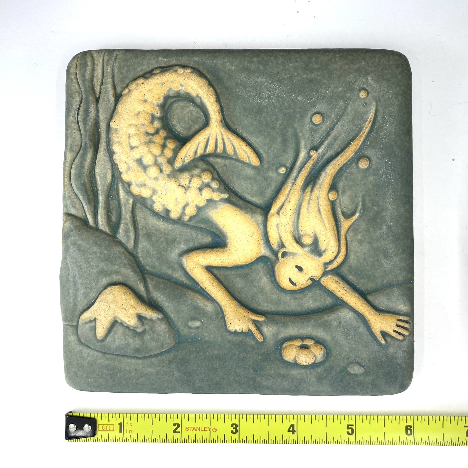 Mermaid 6×6″ Ceramic Art Tile by Gretchen Kramp