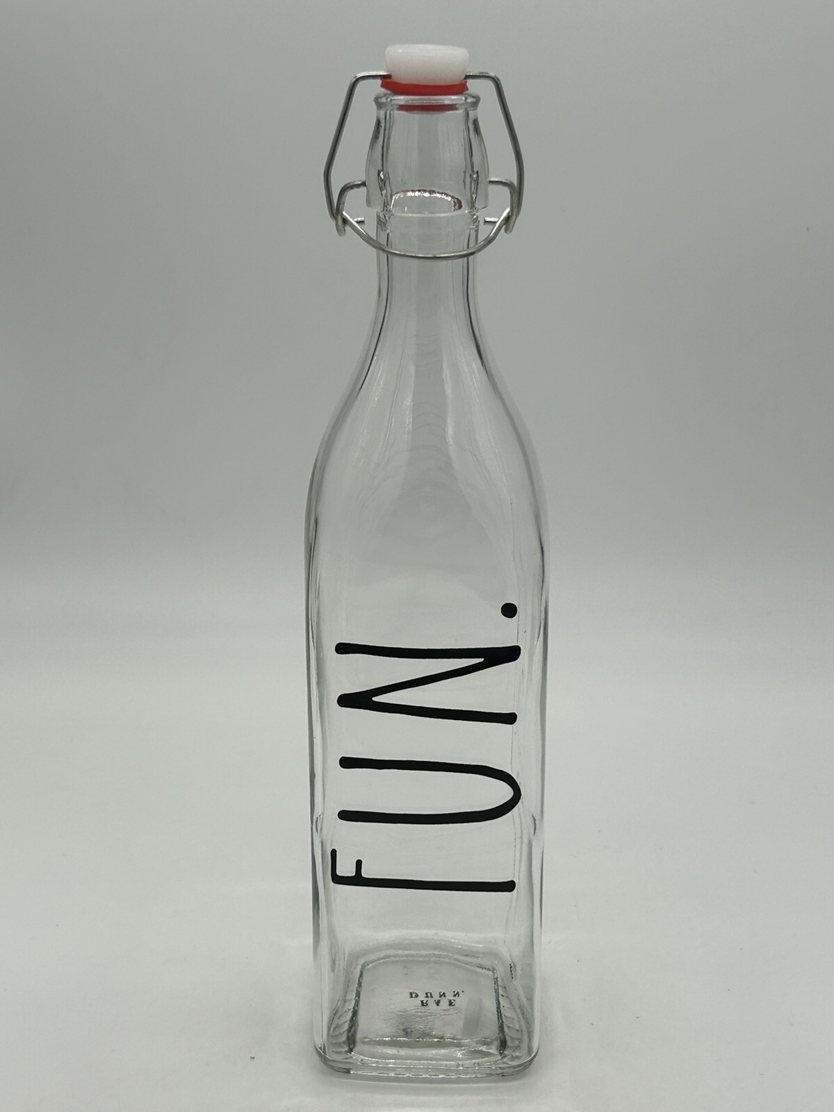 Rae Dunn FUN Clear Glass Water Decanter w/ Bail & Trigger