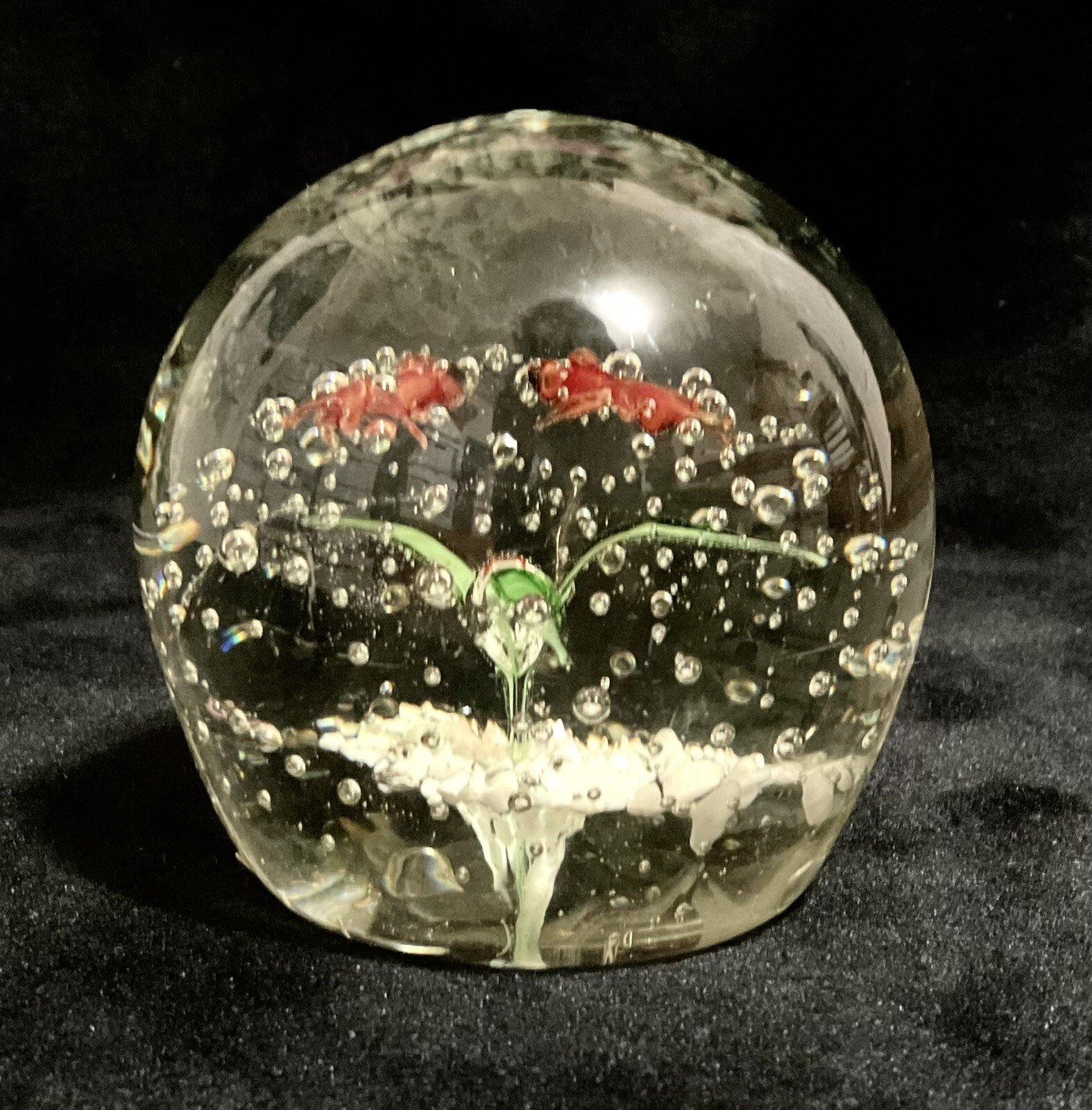 Vtg Aquarium Style Gold Fish Paperweight 2.25” Ocean Water