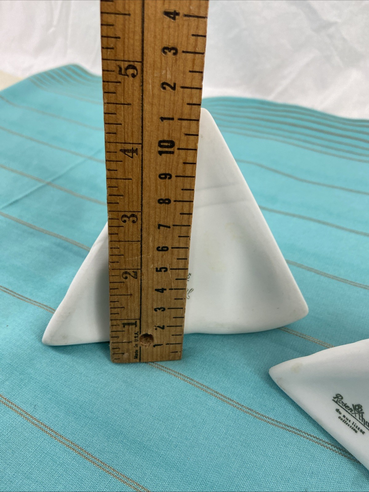 Pair Rosenthal Bisque Porcelain Napkin Vases Do Not Litter Matte