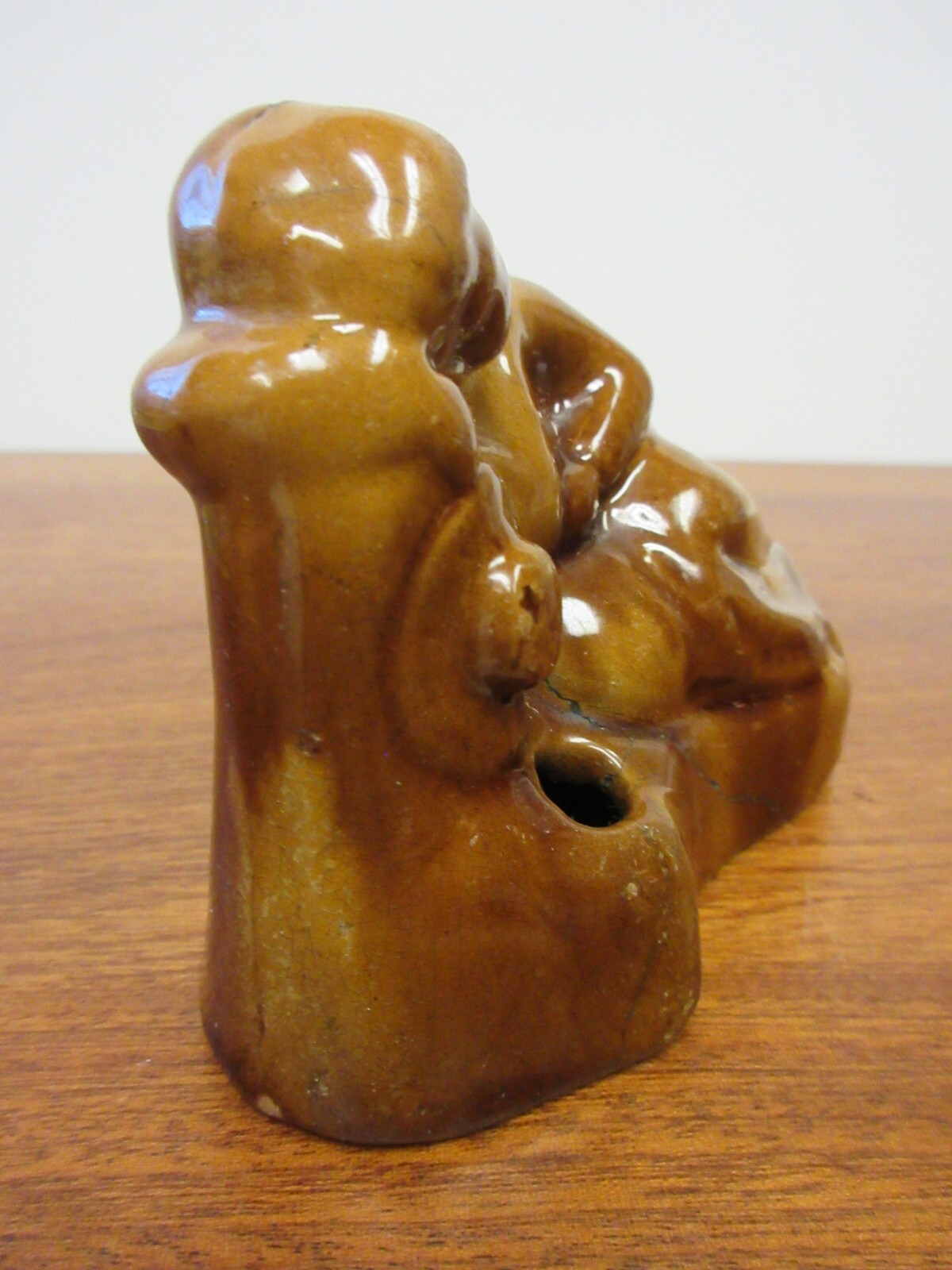 antiqu BENNINGTON ROCKINGHAM POTTERY RECLINING SLEEPING WOMAN w HAT INKWELL RARE