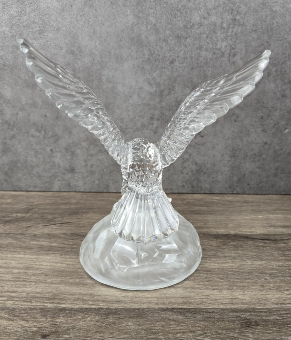Eagle Figurine Statue Vintage Cristal D’Arques Made in France 24% Lead Crystal