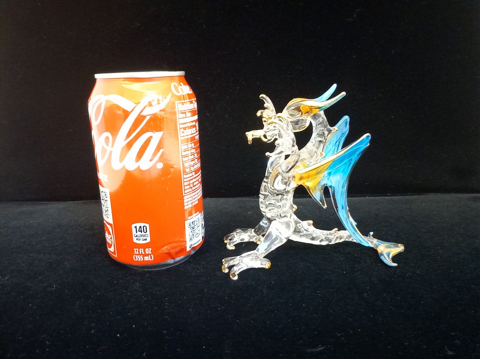 Hand blown crystal art glass dragon 4.5″ tall