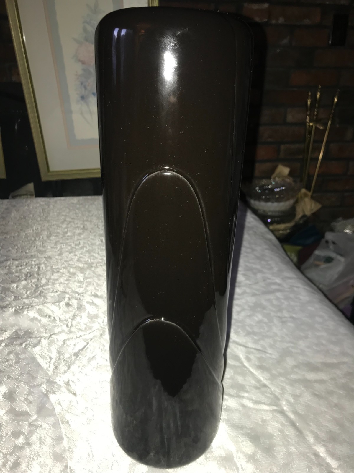 Rare 1985 HAEGER Pottery 4361 BLACK Waterfall DRAPE 16″Tall FLOOR Oval VASE 4½lb