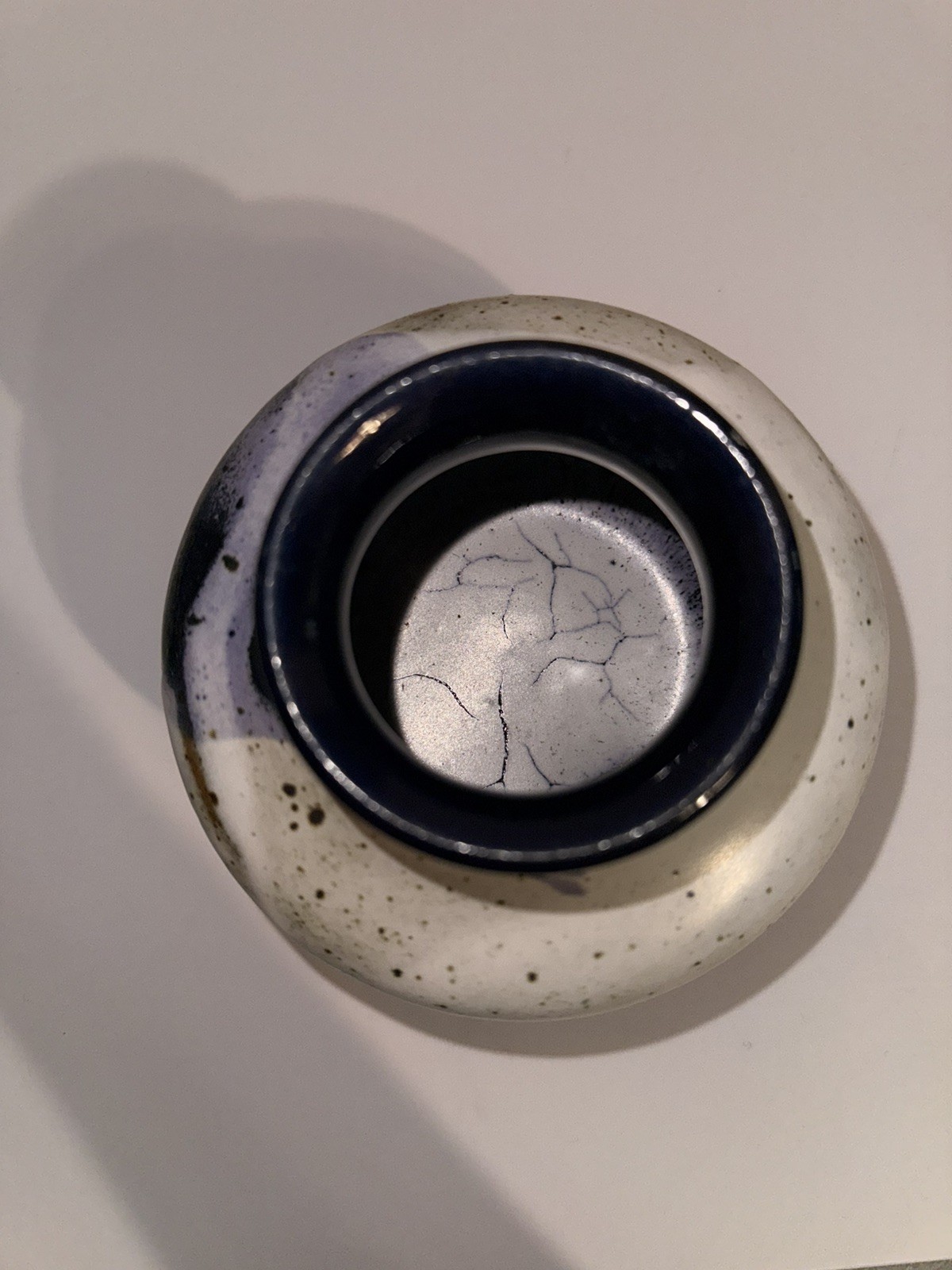 Studio Pottery Vase Blue And Earth Tones Signed