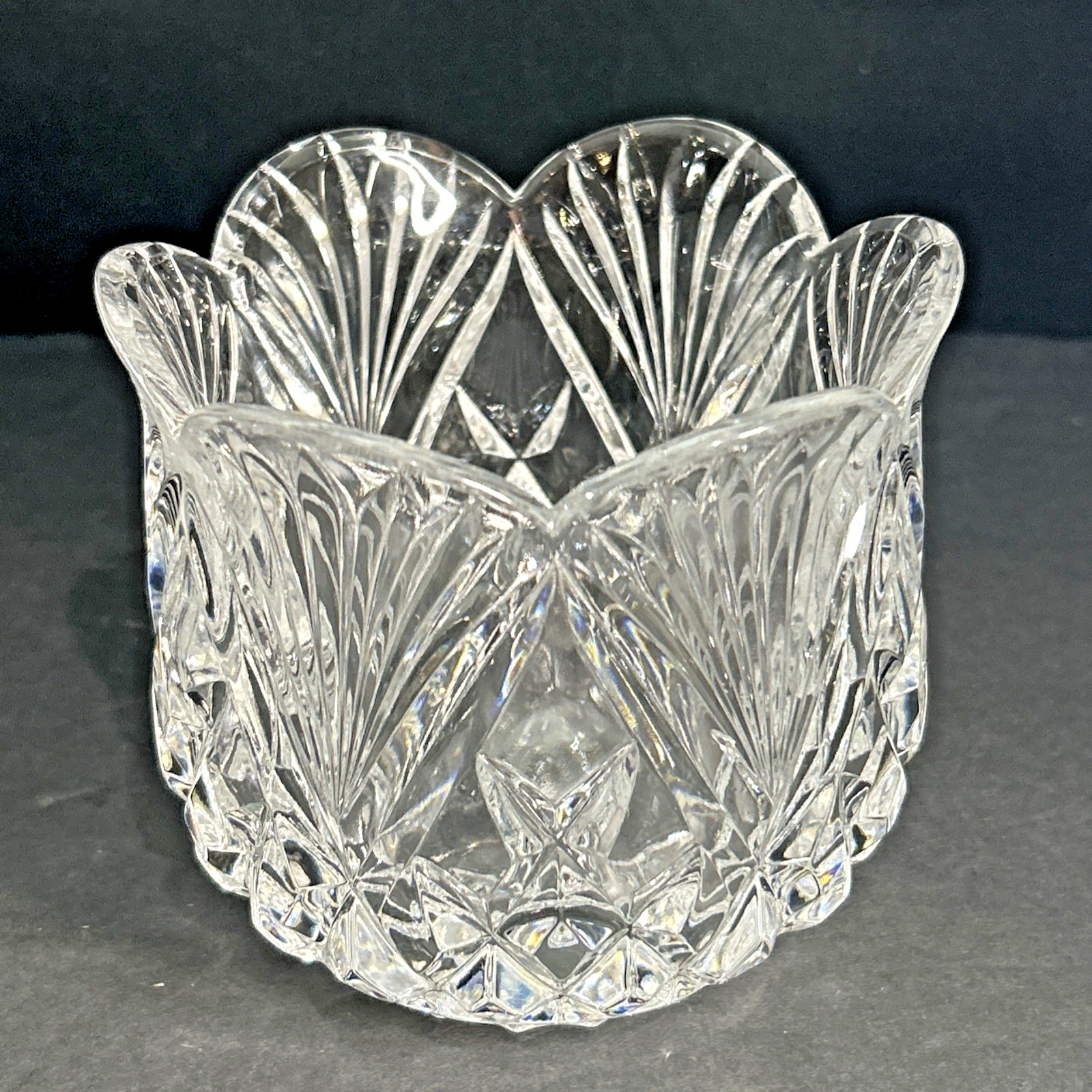 GODINGER PINEAPPLE Large Votive Candle Holder 1980s ELEGANT CRYSTAL
