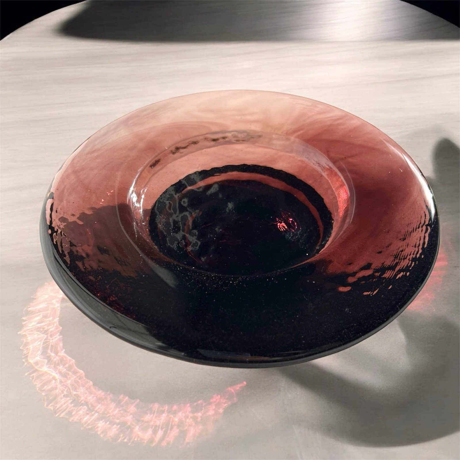 Fire And Light Recycled Art Glass Swirl Plum Wine Caddy Candle Holder