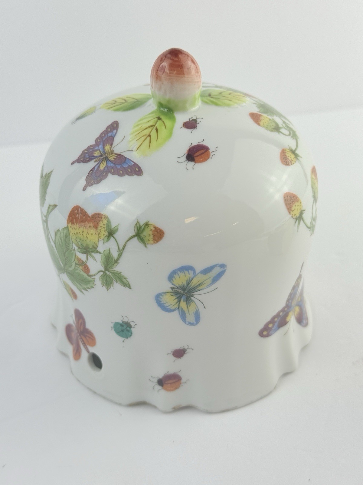 Spring Time by ROYAL CROWN Hanging Ceramic Planter Butterflies Strawberries 7202