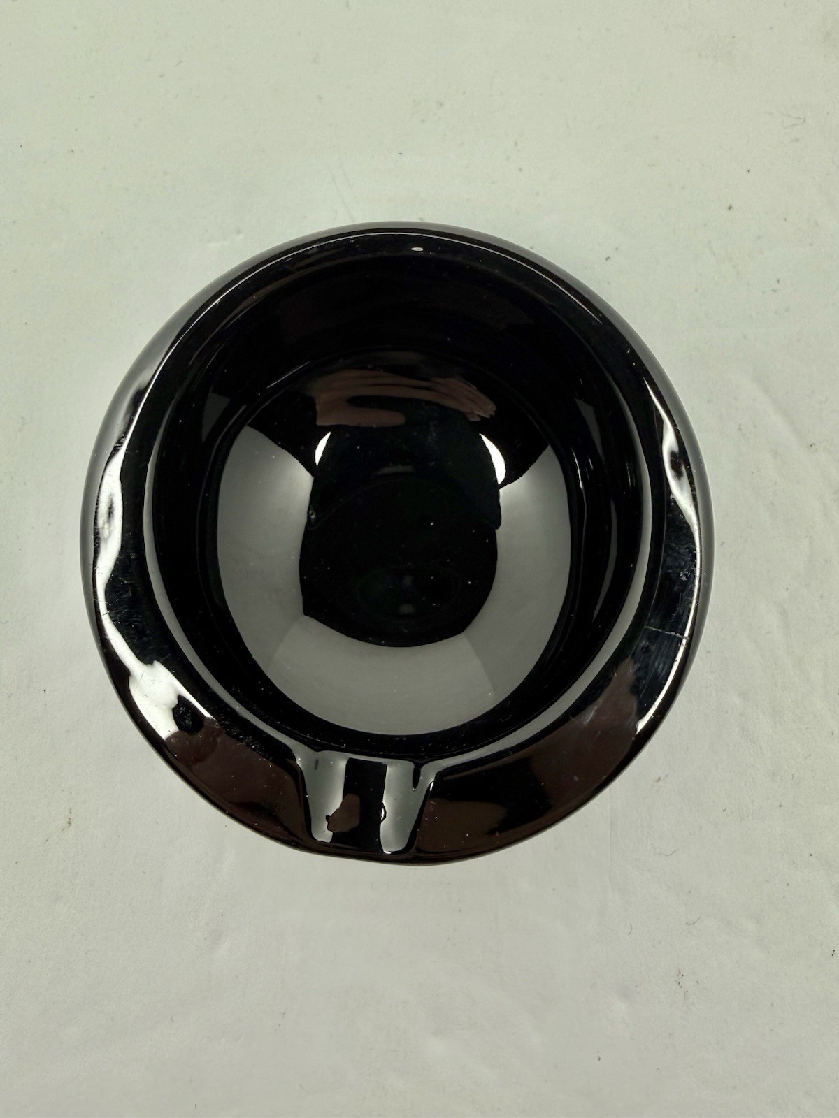 HTF Vintage MCM Viking Glass 996 Horseshoe Ashtray In Ebony