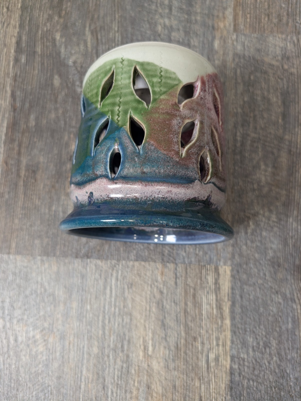 Unbranded Ceramic Pottery Candle Holder Multicolor Handmade