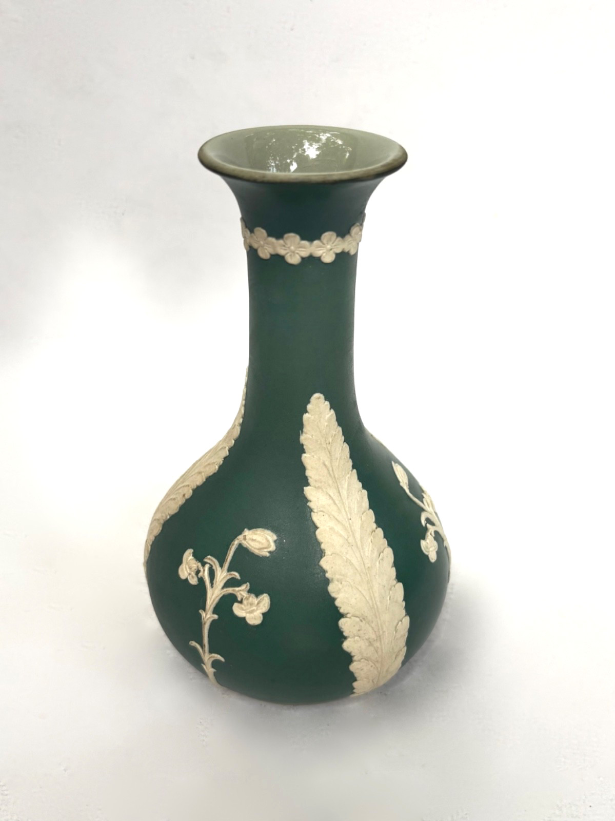 Dudson Brothers Jasper Dipped Green Bud Vase ca. 1930