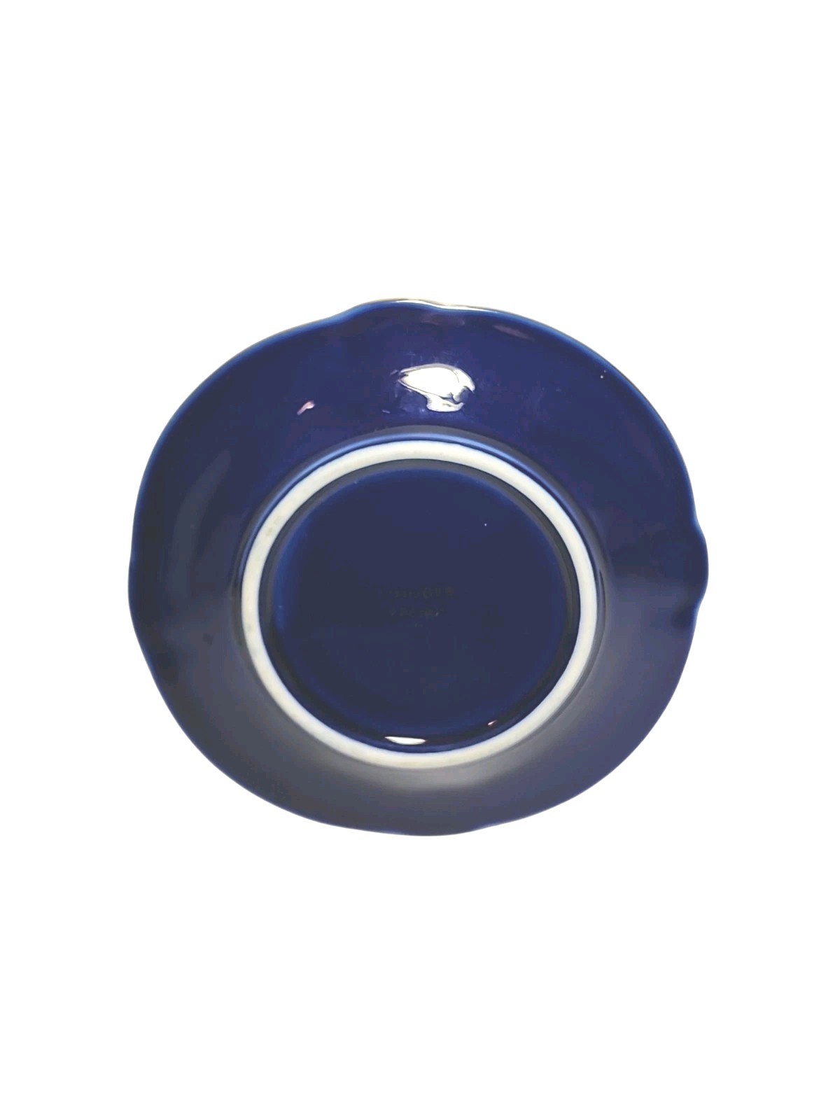Limoges Castel France Ashtray Cobalt Blue Gold Trinket Dish Courting Scenes 4.75