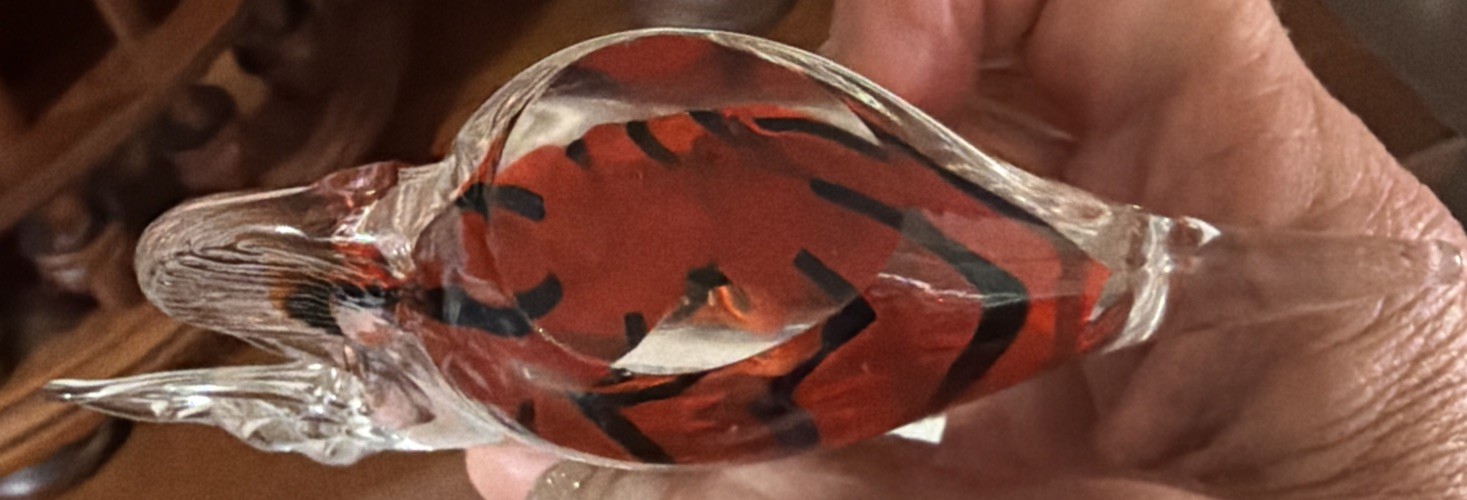 Set of 4 Murano Style Art Glass Angel Fish Hand Blown Figurine Paperweights READ