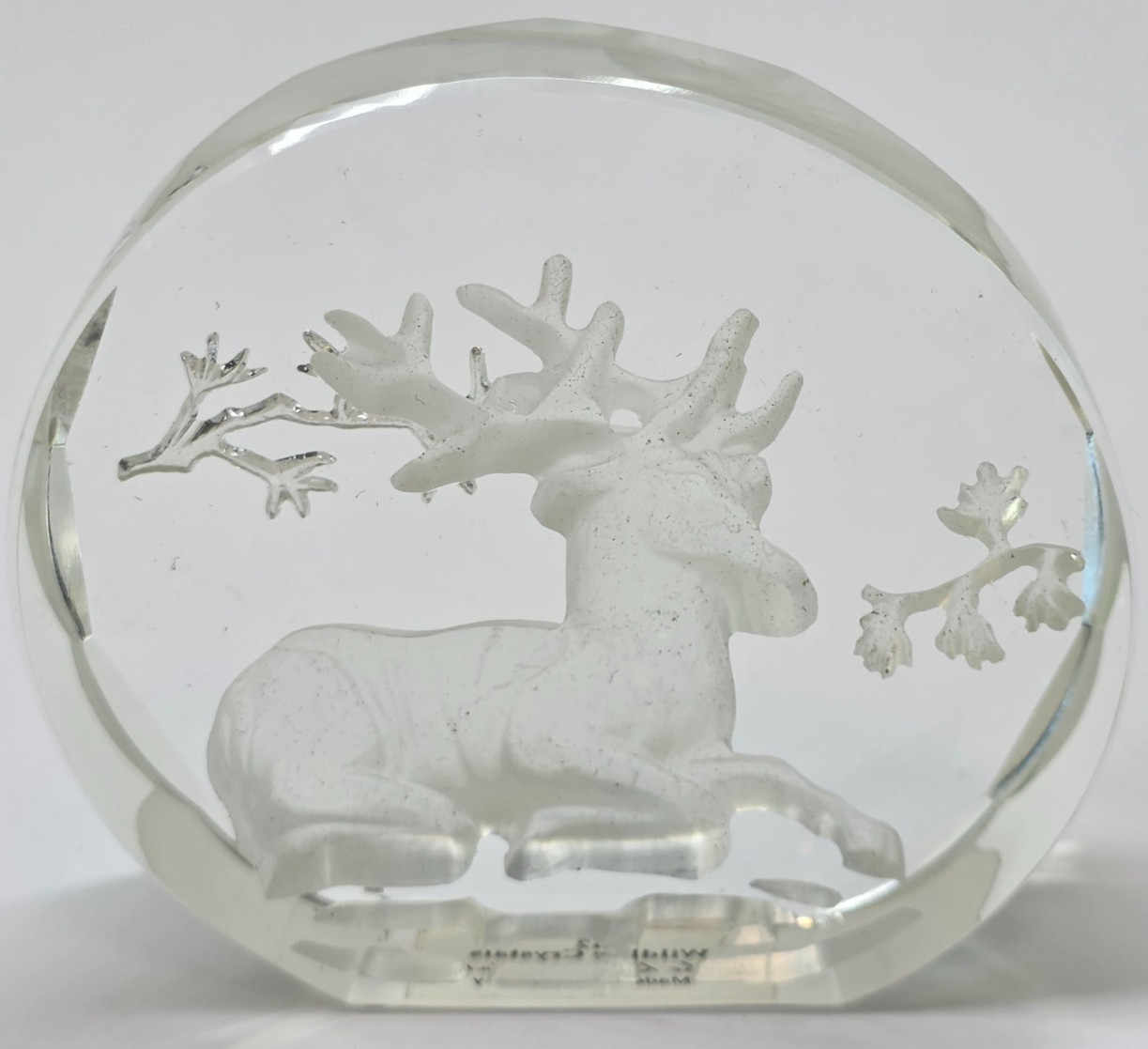 Danbury Mint Wildlife Crystal Paperweight Deer Stag Animal