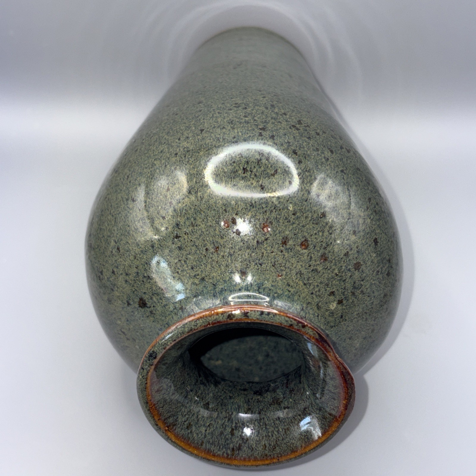 Always Azul Pottery Villa Grove CO Large 11.5″ Vase Garcia Green Blue Ash Glaze
