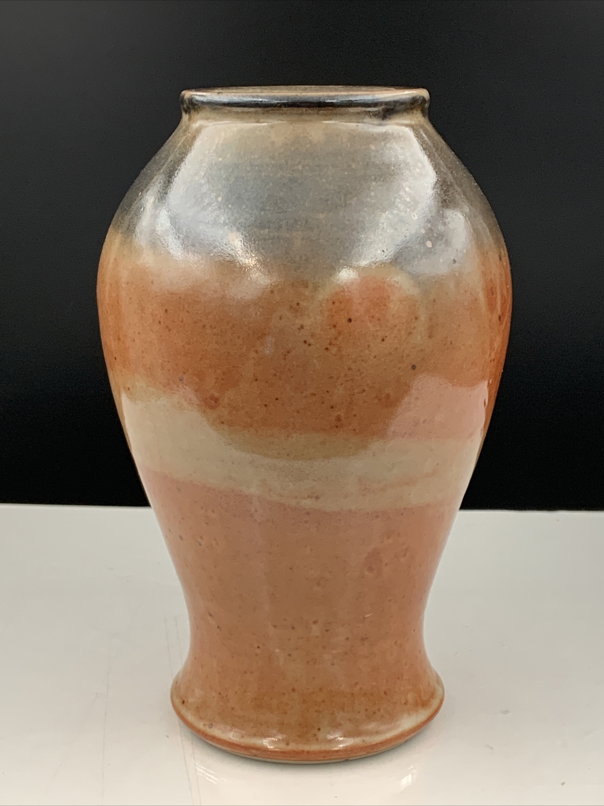8 Inch Art Pottery Vase Signed by Artist Handcrafted Earth Tone