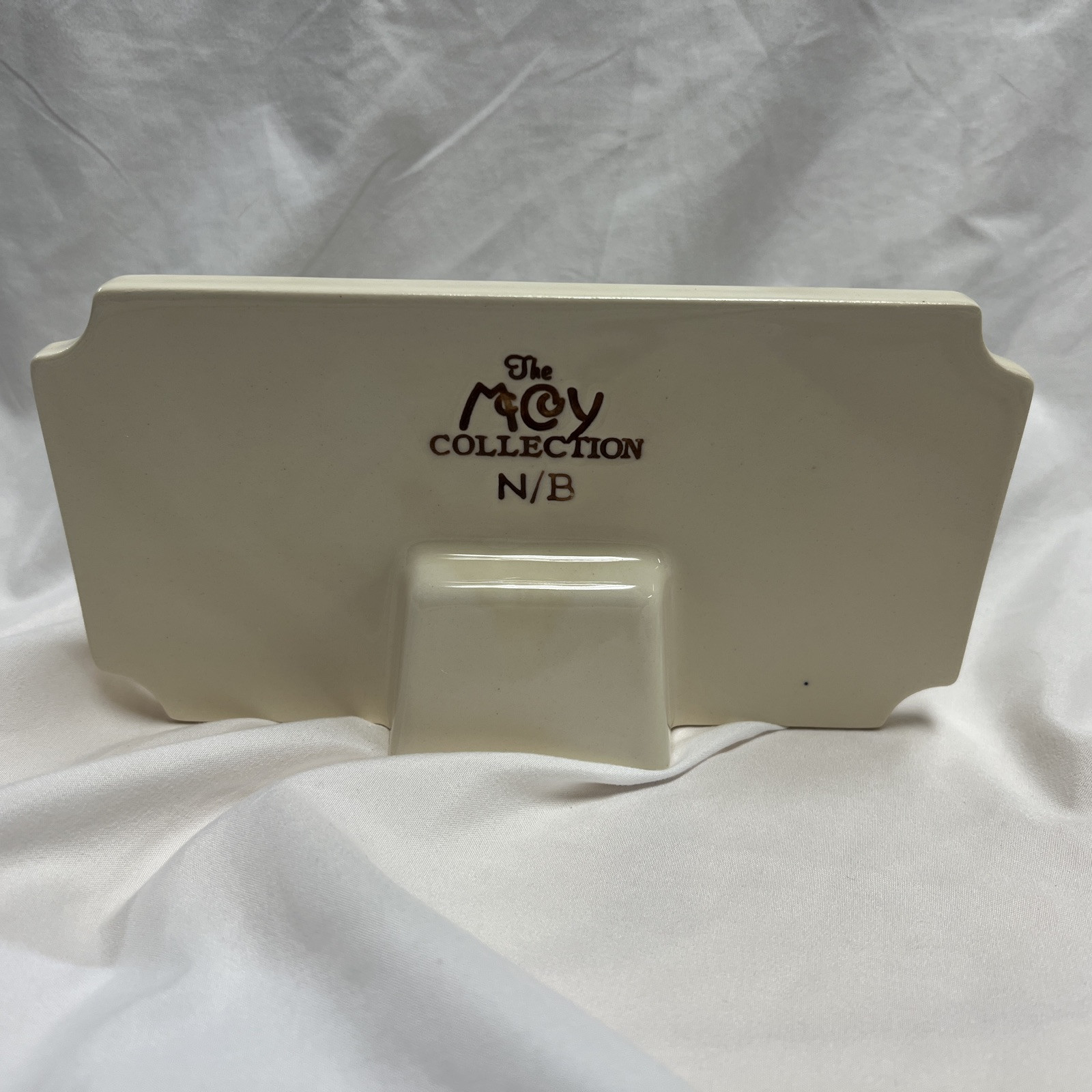McCoy Floraline Delear Sign Brown Pottery Advertising Display Case Plaque
