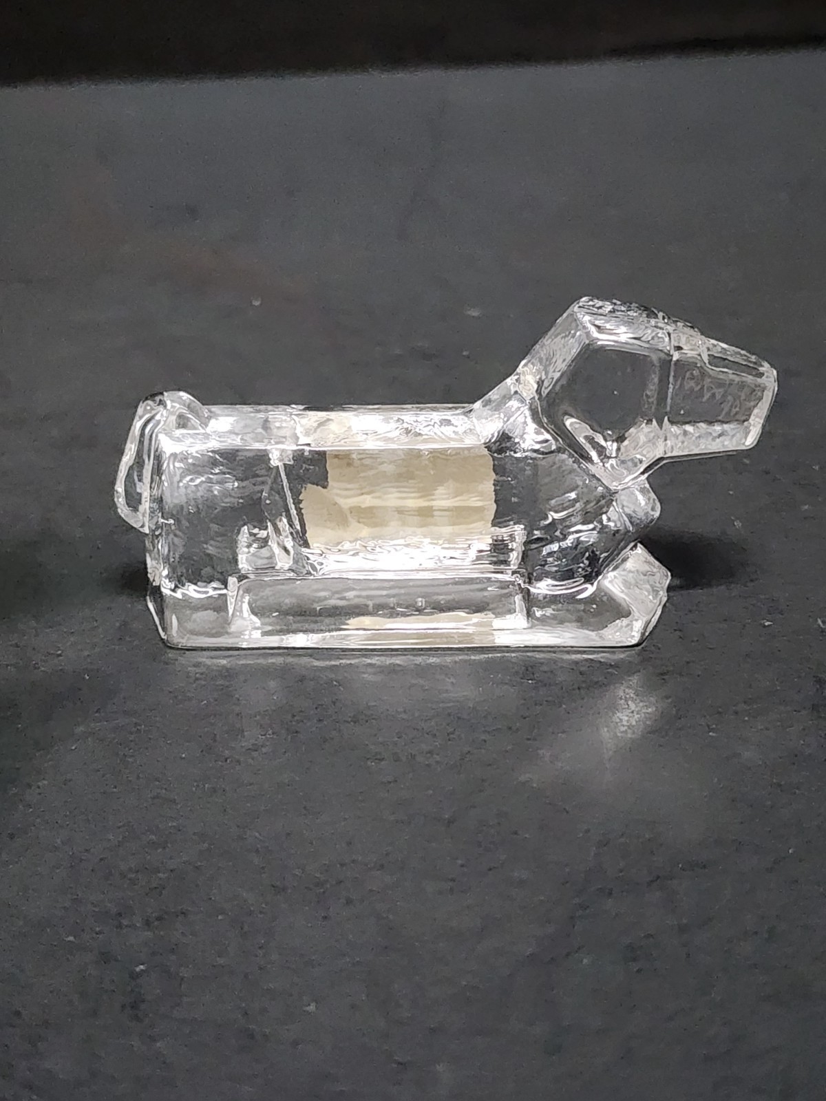 Vintage Lindshammar Dachshund Dog Crystal Figure Decor Paperweight