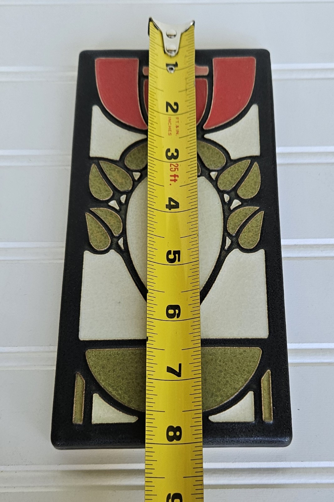 Vintage 1990s Motawi Tileworks Bell Flower Art Tile Ann Arbor Michigan 8×4
