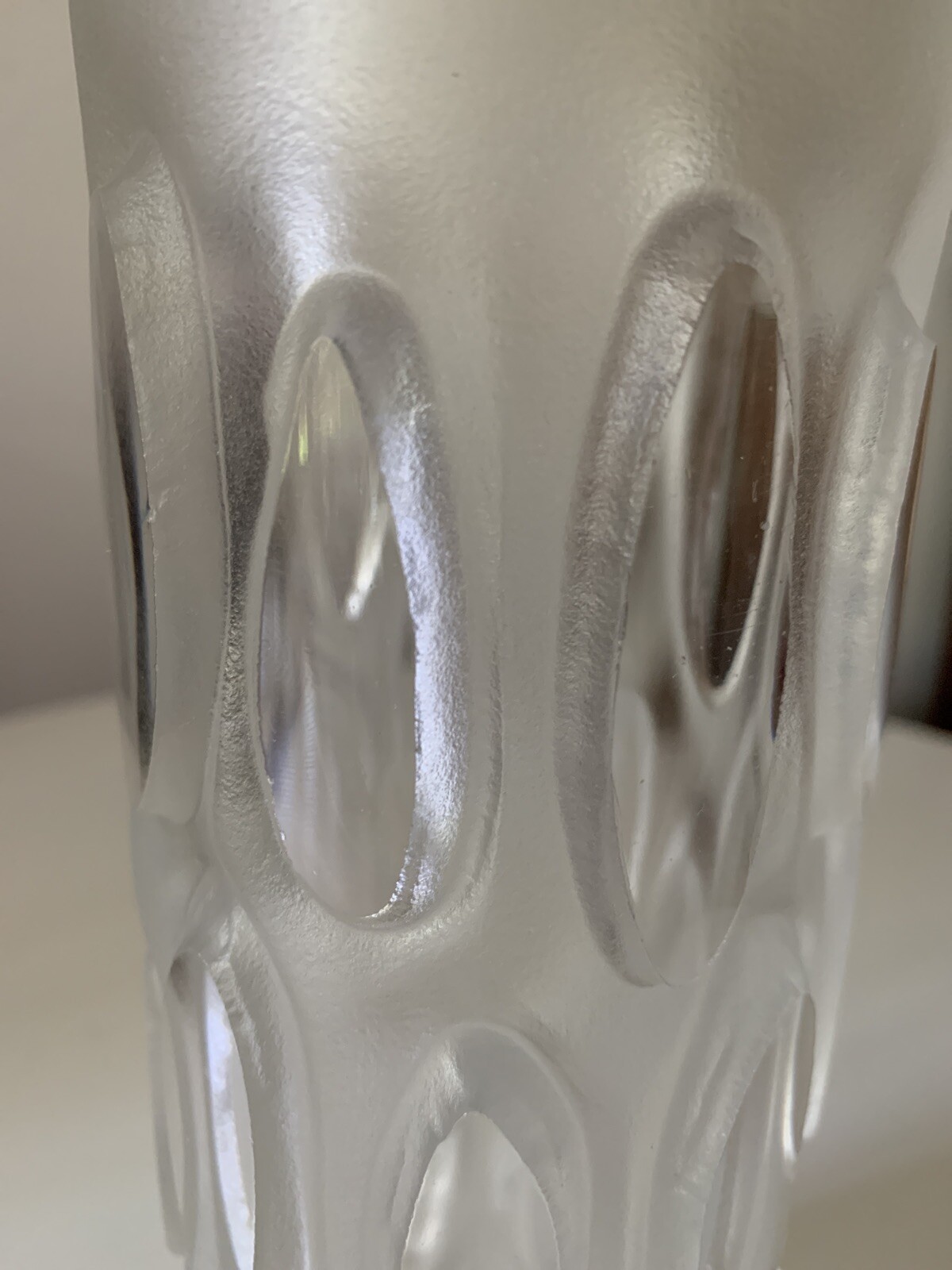 Mid Century Thick Floating Glass Orb Vase