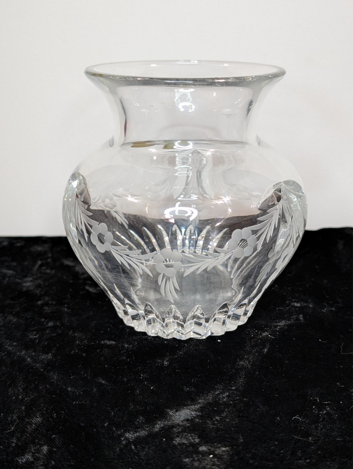 5” Vintage Nachtmann Bleikristall 24% Lead Crystal Short Bulb Vase Clear Germany