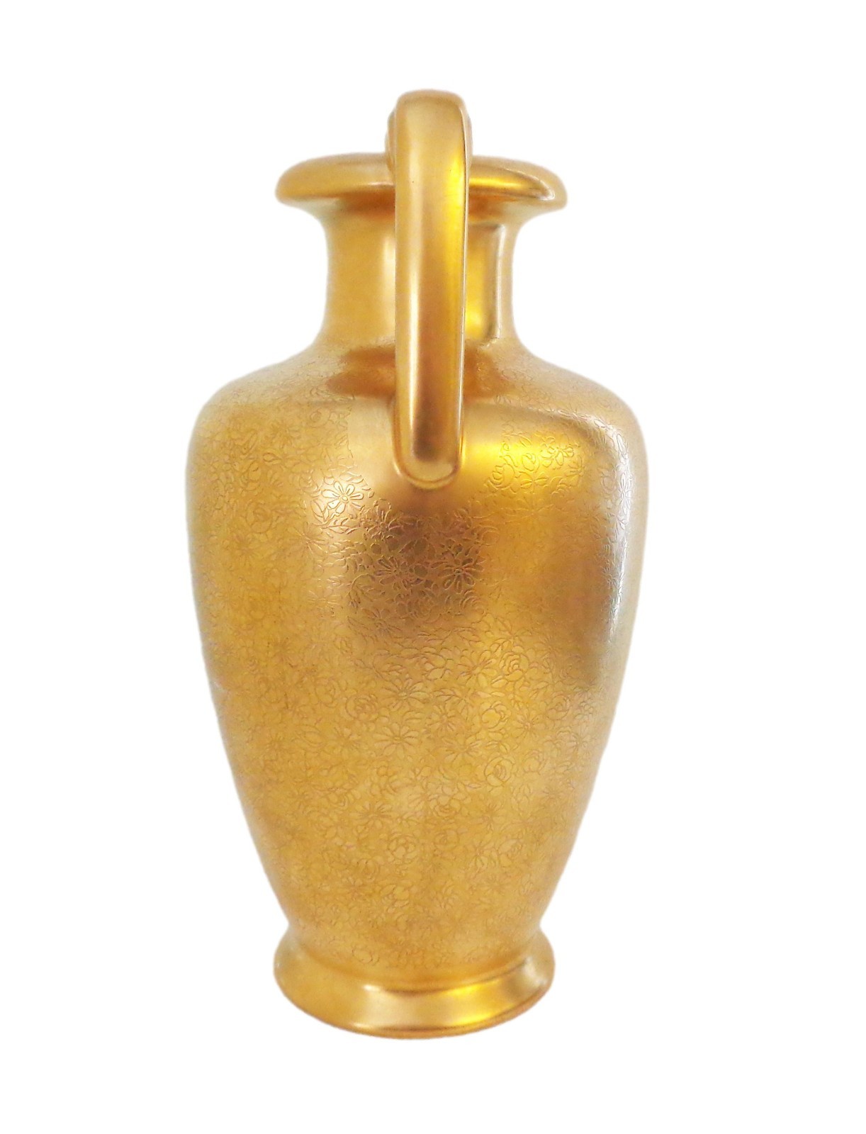 Gold Encrusted Pickard Vase with Handles
