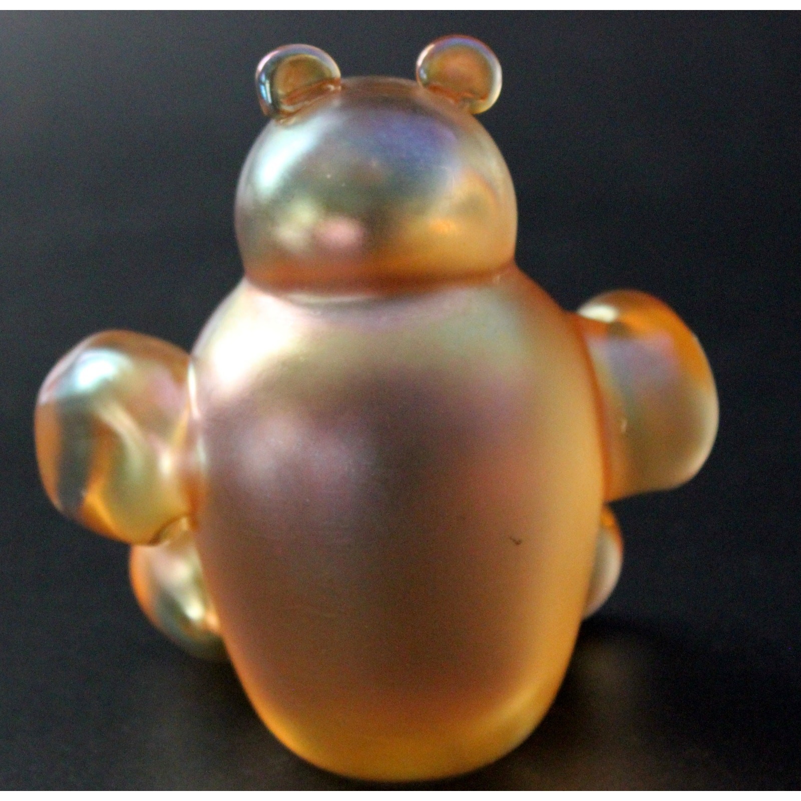 Vintage Zellique Studios Unusual Art Glass Bear Paperweight