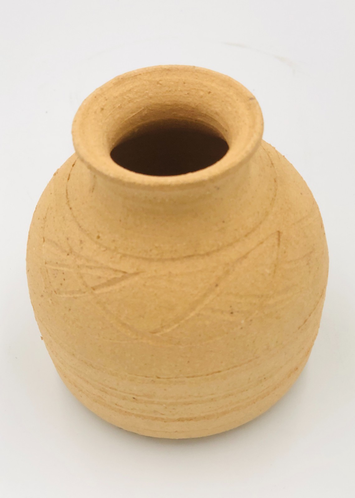 Vintage Pottery Natural Unglazed Exterior Handmade Studio Art Vase