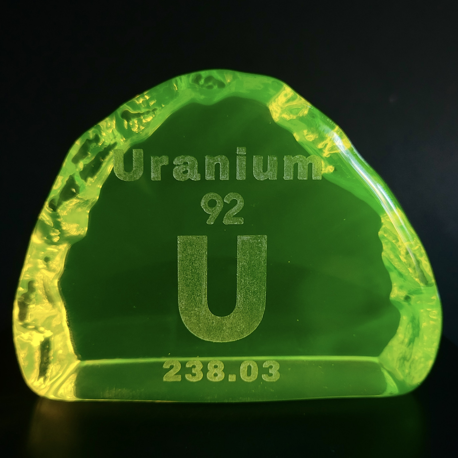 Uranium Glass Figurine Rare Vaseline Yellow Glass Statue Rock Art Glass