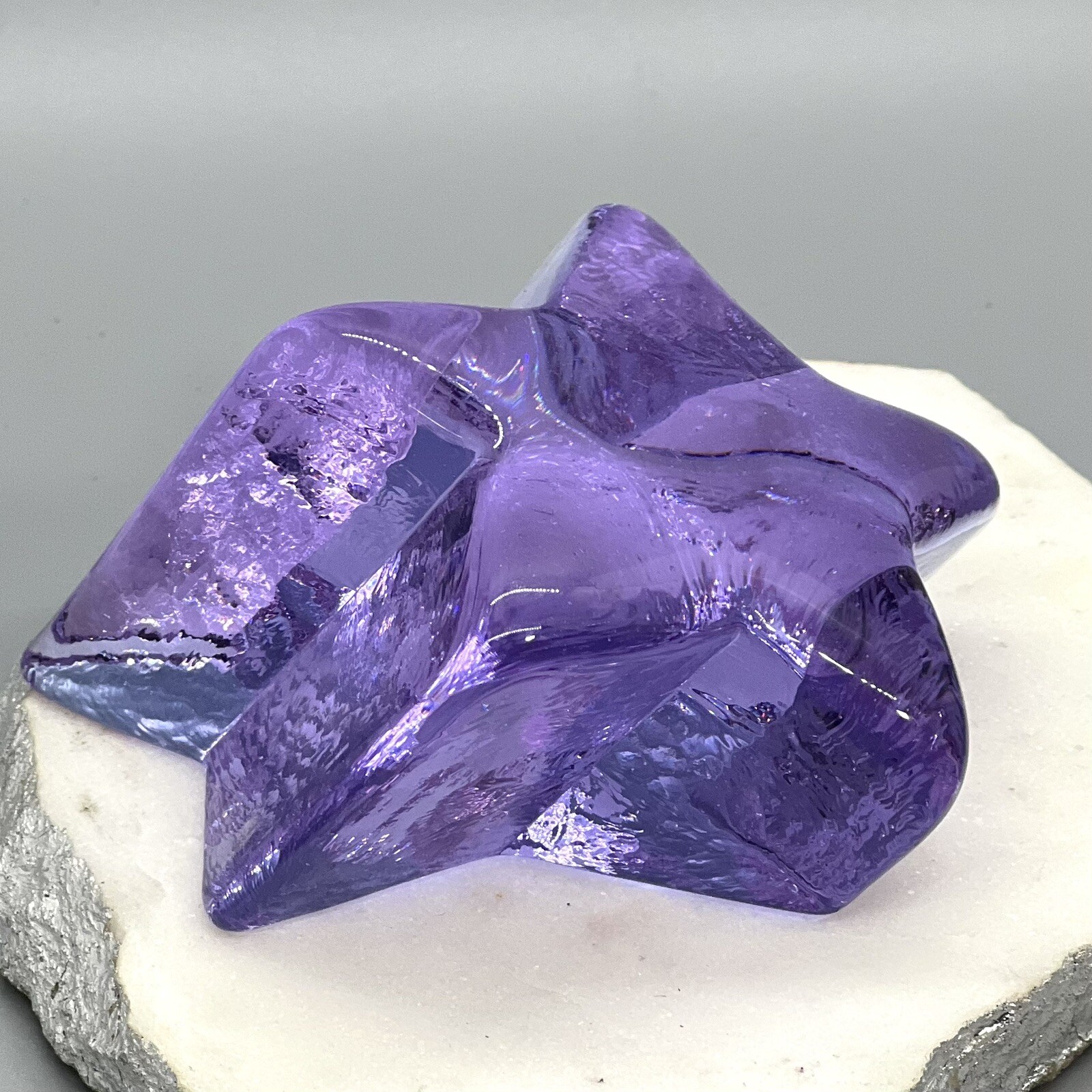 Fire & Light Recycled Glass Shooting Star Paperweight Lavender Purple
