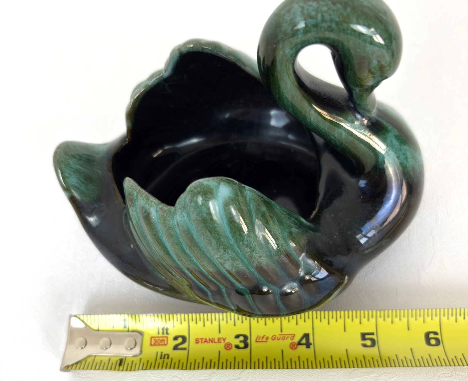 Vintage Blue Mountain Pottery Swan Planter Made in Canada Drip Glaze 5″
