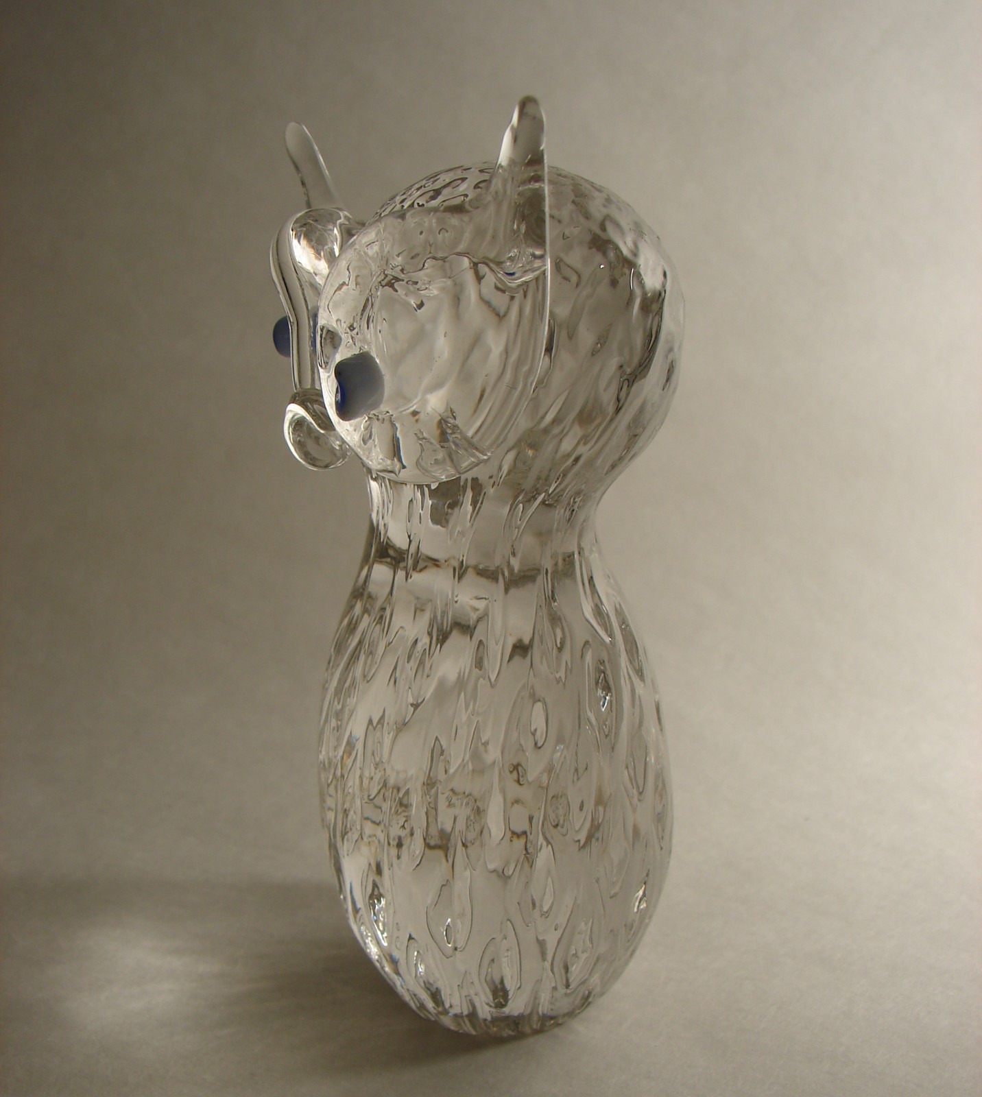 Mid Century Arte Murano ICET Art Glass Owl Figurine Paperweight 4 1/8″ signed