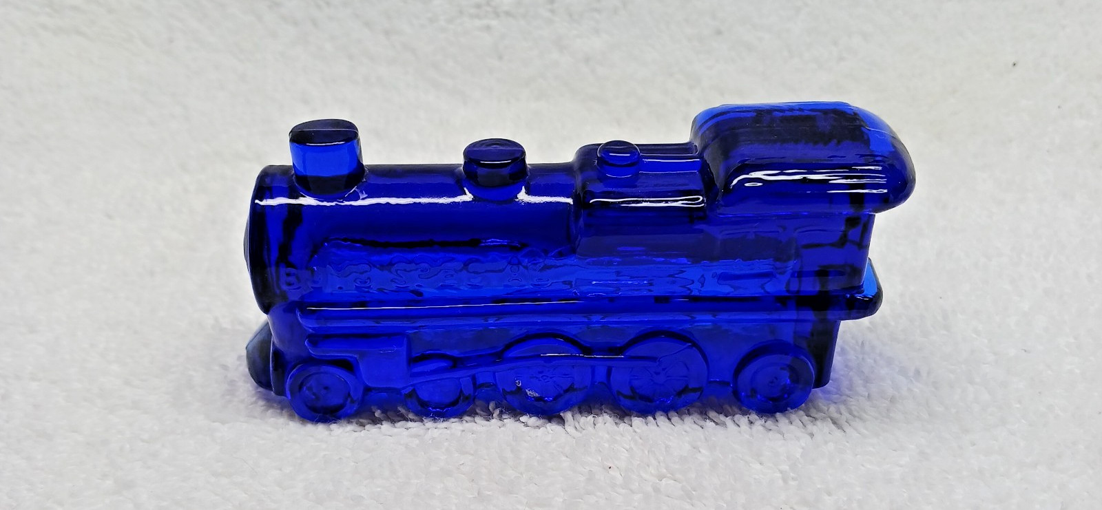 Boyd Special Glass Train Engine Locomotive Cobalt Blue