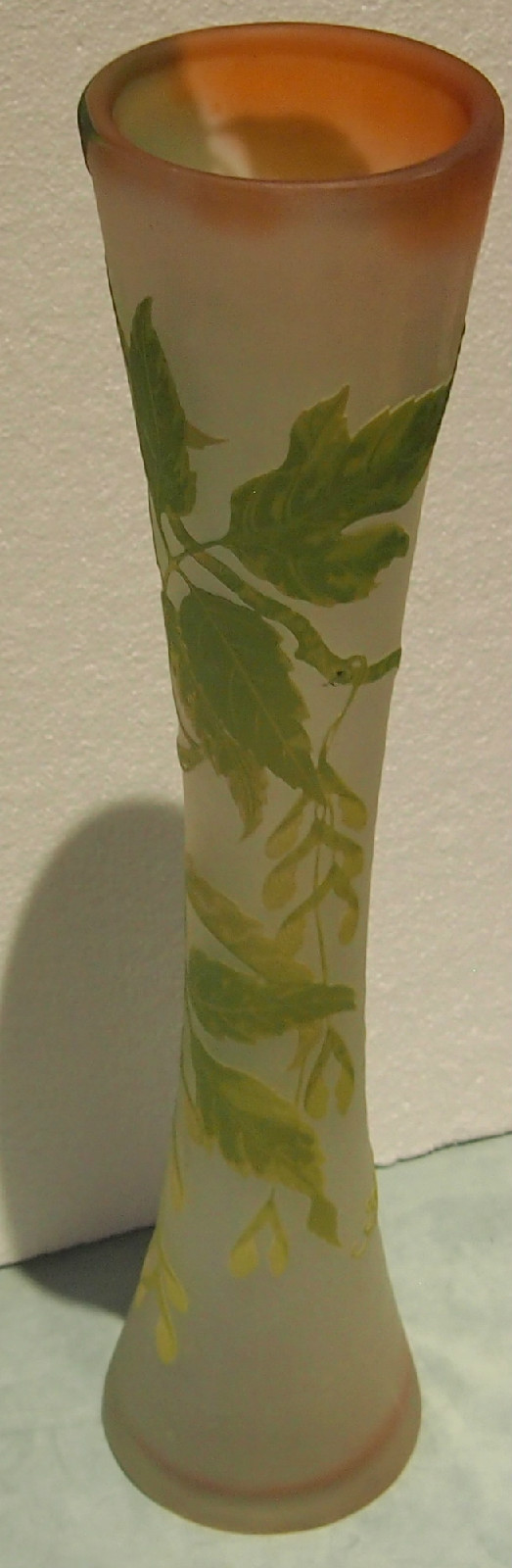EMILE GALLE C 1910 ORIGINAL CAMEO GLASS GRAND VASE DESIGN HEIGTH:22.5 “