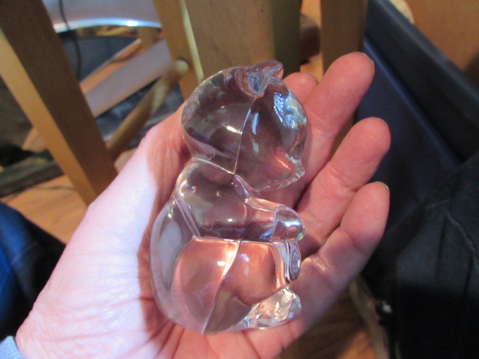 Vintage Fenton? Clear Glass Bear Figurine Paperweight 3 Inches Tall