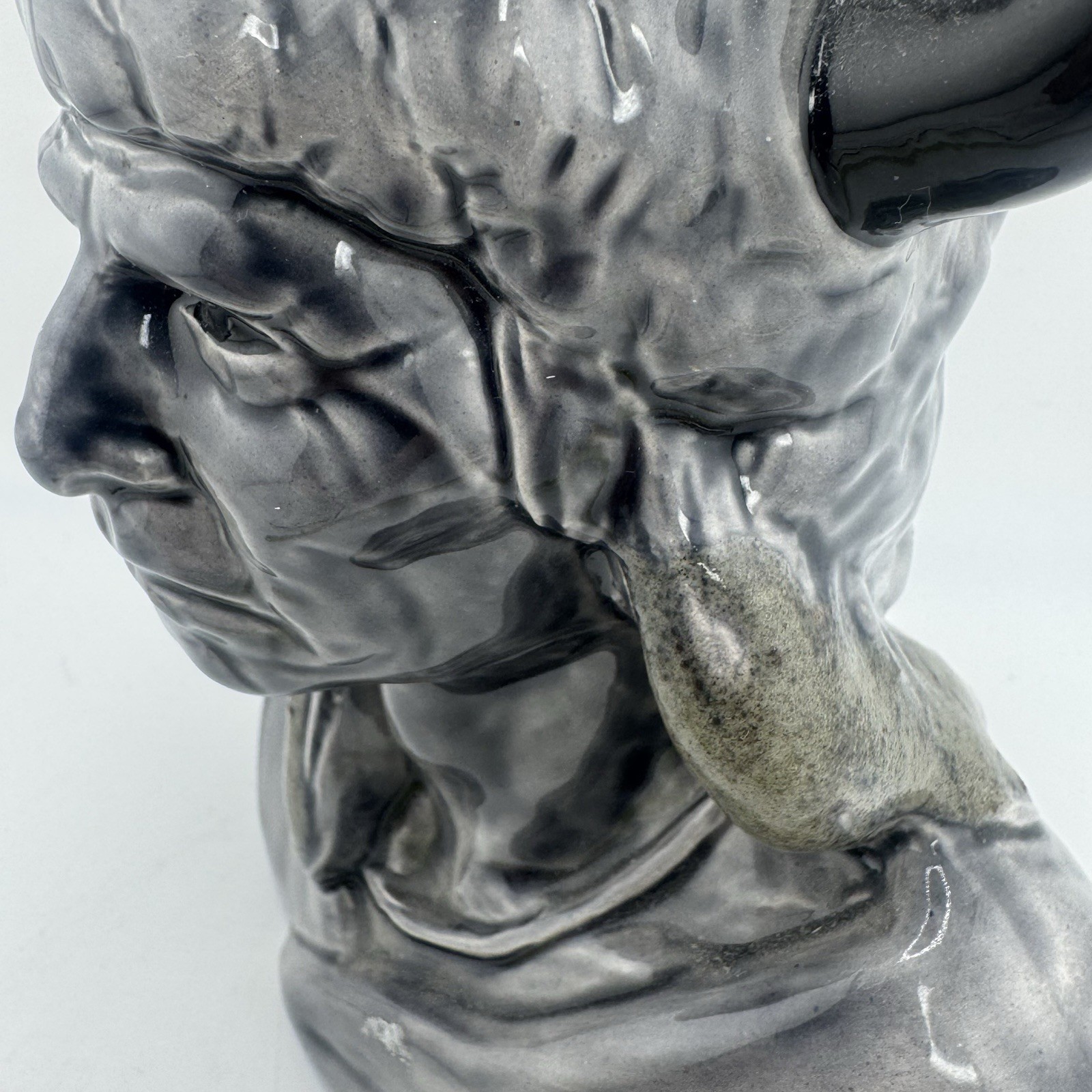 Mt. St. Helens Ash Glossy Glazed Ceramic 6” Native American Chief w/ Paper