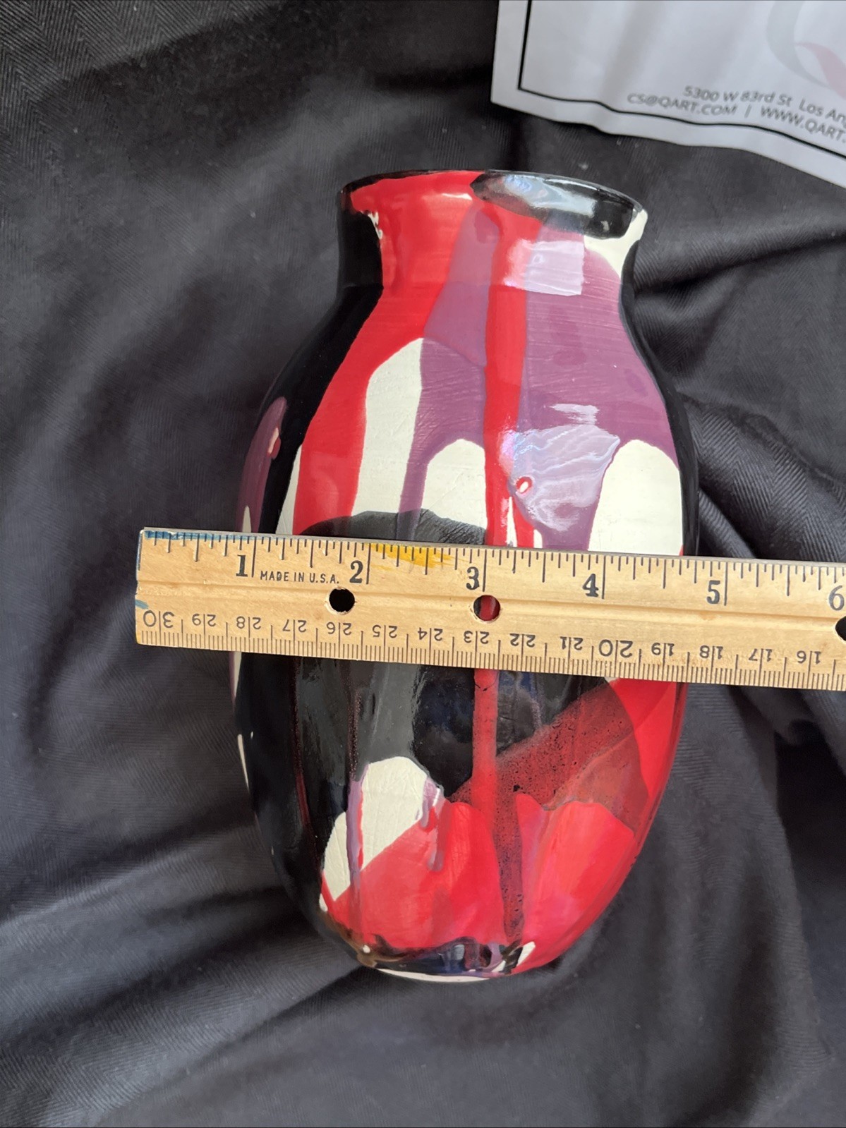 Jenik Cook Signed Handmade Ceramic Vase Sculpture with QArt Certificate