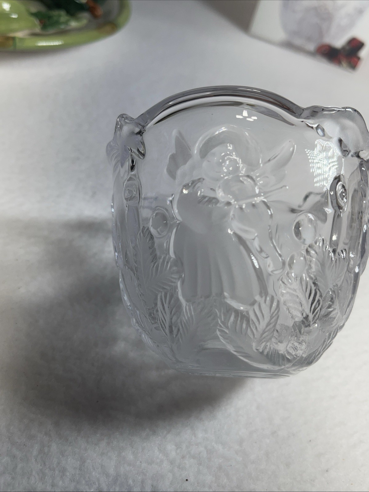 Vintage 1990s MIKASA HOLIDAY LIGHTS Votive Frost Crystal Tealight Japan New