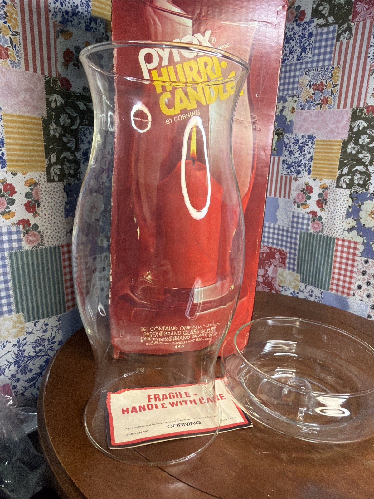 Pyrex Candle Holder Hurri-Candle by Corning Clear Glass Hurricane New #115