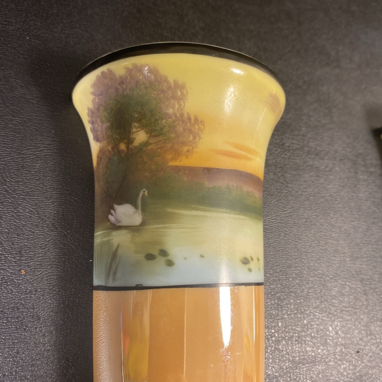 Noritake Wall Pocket Hand Painted Swan on The Lake Pattern 6 Inches Vtg Lot Of 2