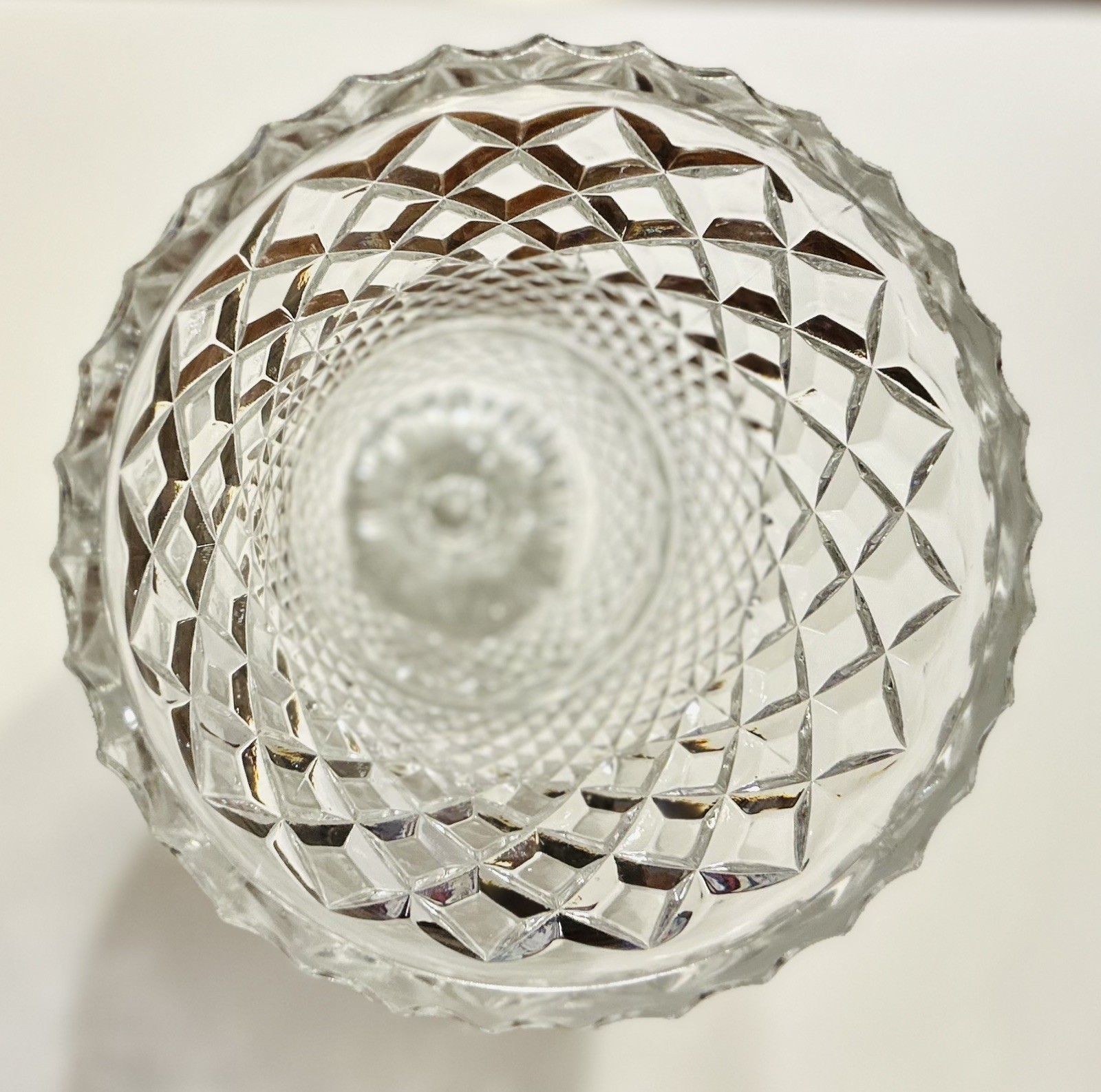 Large Bohemia Crystal Pedestal Vase Clear with Square Foot Medici Vase 11″