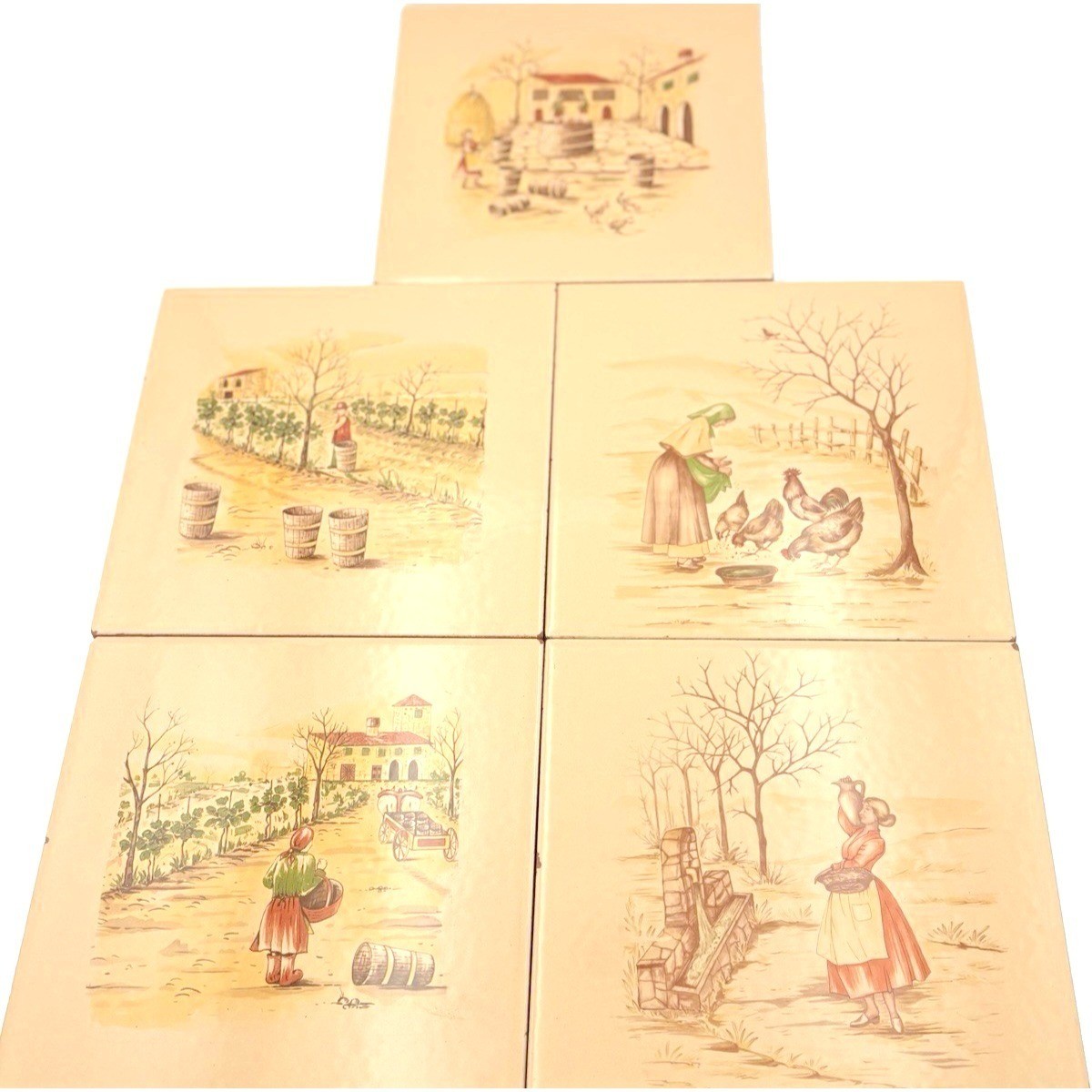 Vintage Riobamba Ceramic Tiles Wall Art Set 5 High end kitchen backsplash tile