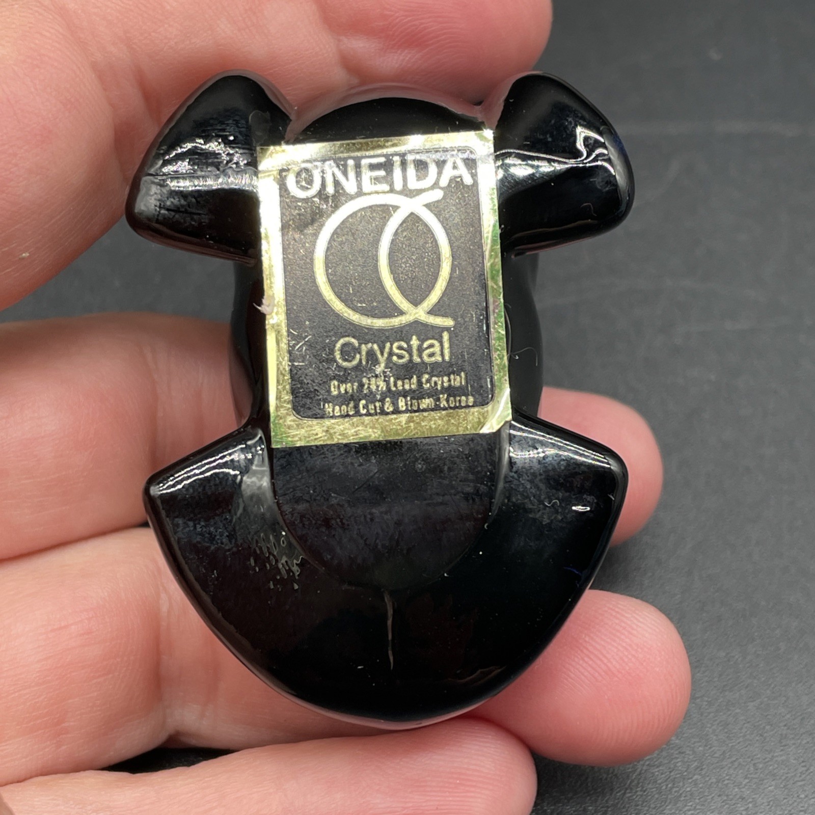 Vintage Oneida Black Seal Figurine Over 24% Lead Crystal Excellent Orig. Sticker