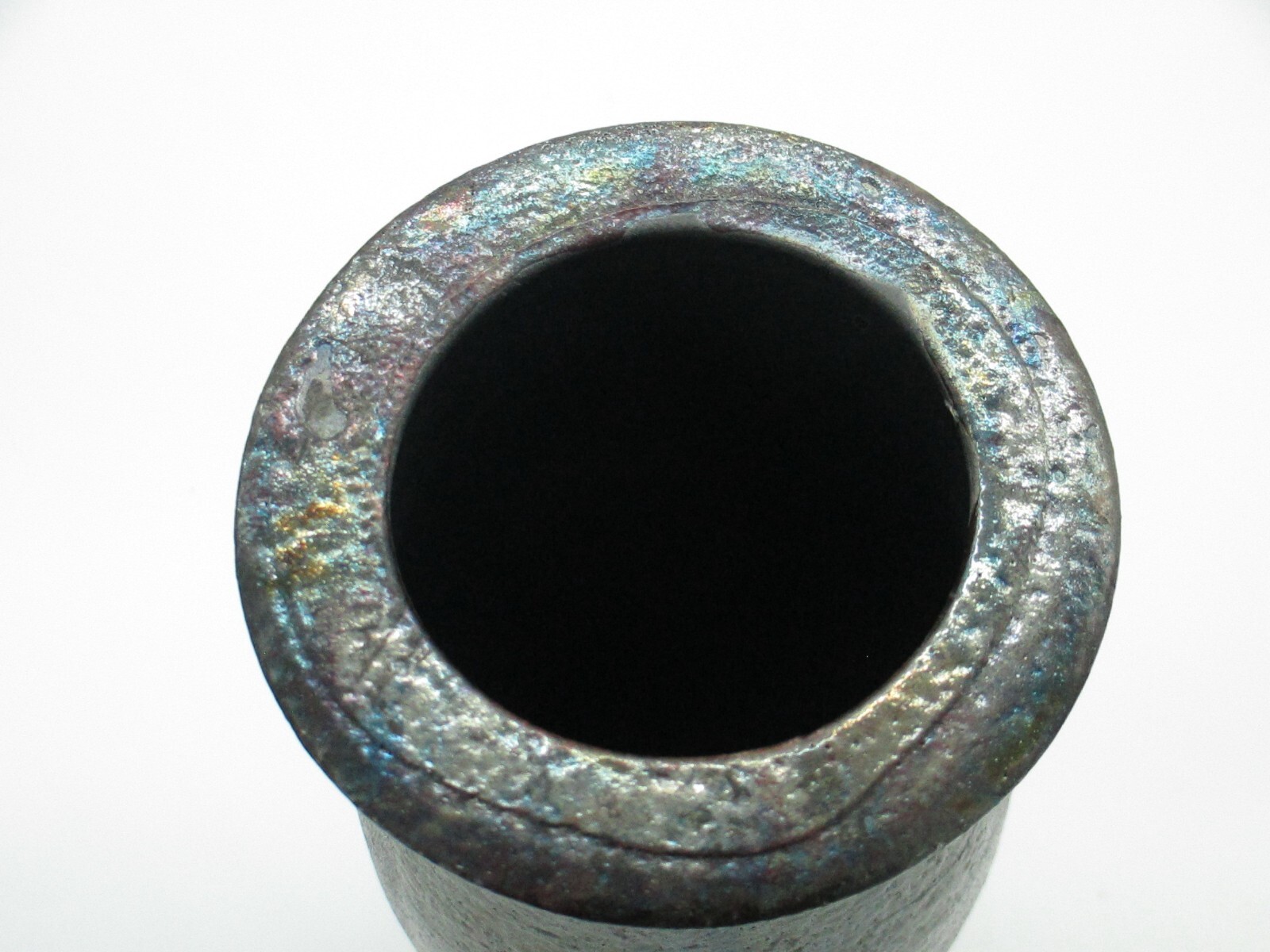 Raku Pottery Vase-Hand Painted, Artist Signed