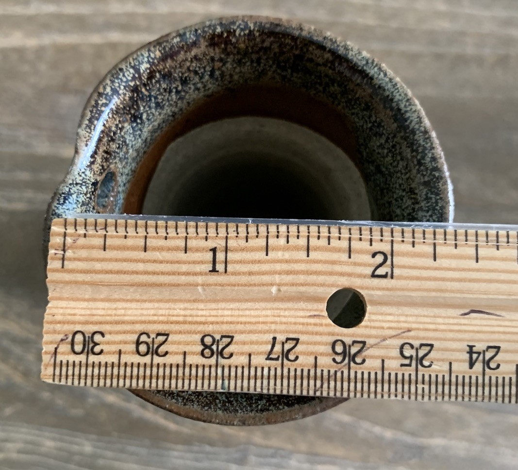 Wall Pocket Pottery Vase 4.75” Signed Glazed Wagner Village